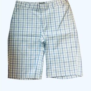 Mountain Lake Blue and White Checkered Bermudas